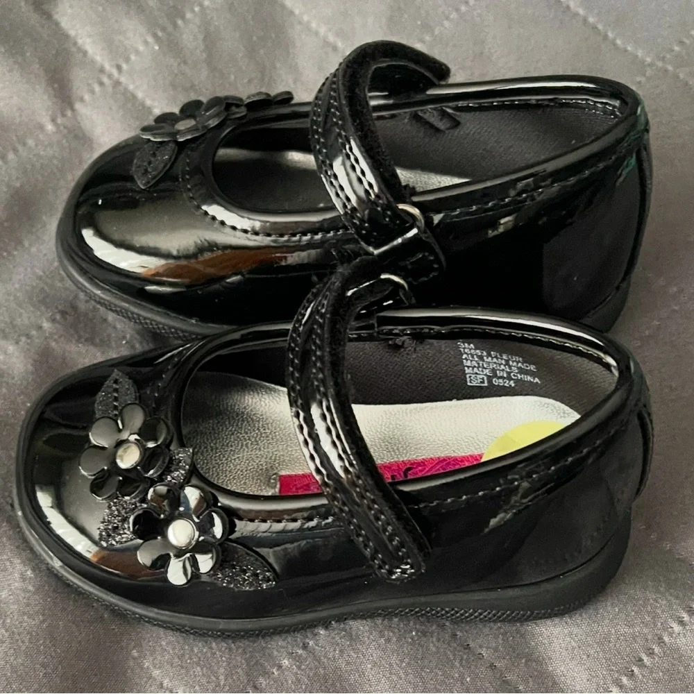 NEW Black Patent Leather Mary Janes Walkers SHOES Rachel Baby EASTER Infant Sz 3